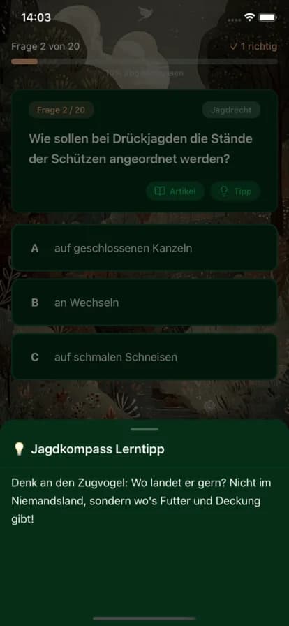 Jagdkompass Lerntipp mit hilfreichen Hinweisen zur Prüfungsvorbereitung
